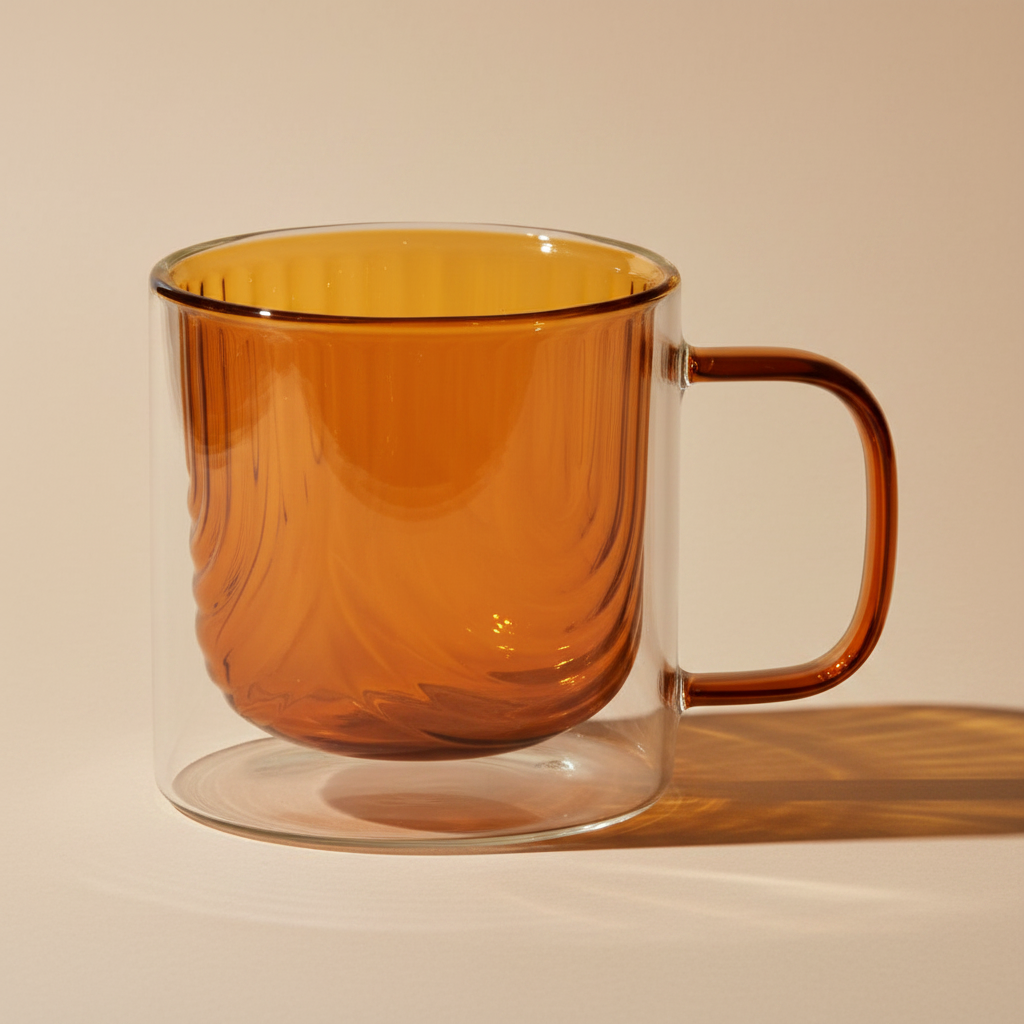 Γυάλινη κούπα Peter Honey για καφέ και warm minimal kitchen styling