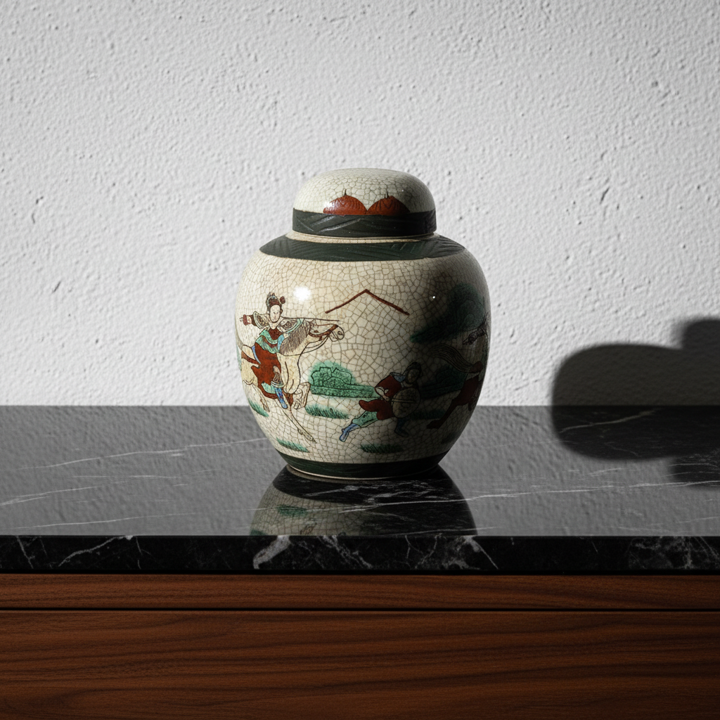 Κινέζικο Πορσελάνινο Ginger Jar Αντίκα με Καπάκι - vintage διακοσμητικό αντικείμενο IDEE