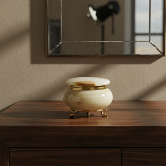 Μπιζουτιέρα αντίκα όνυχας/μπρούτζος χρυσή