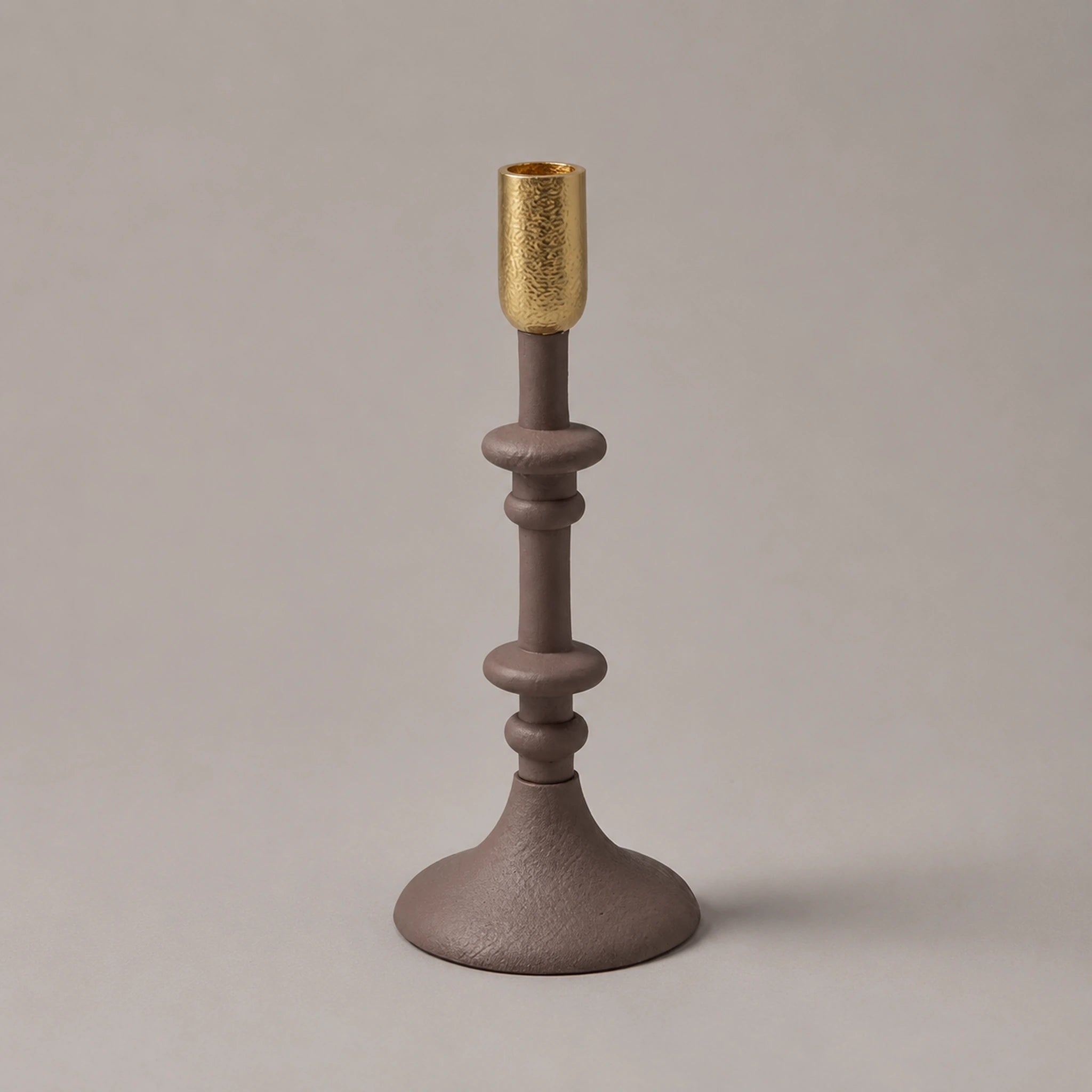 Κηροπήγιο Καφέ-Χρυσό για candle styling