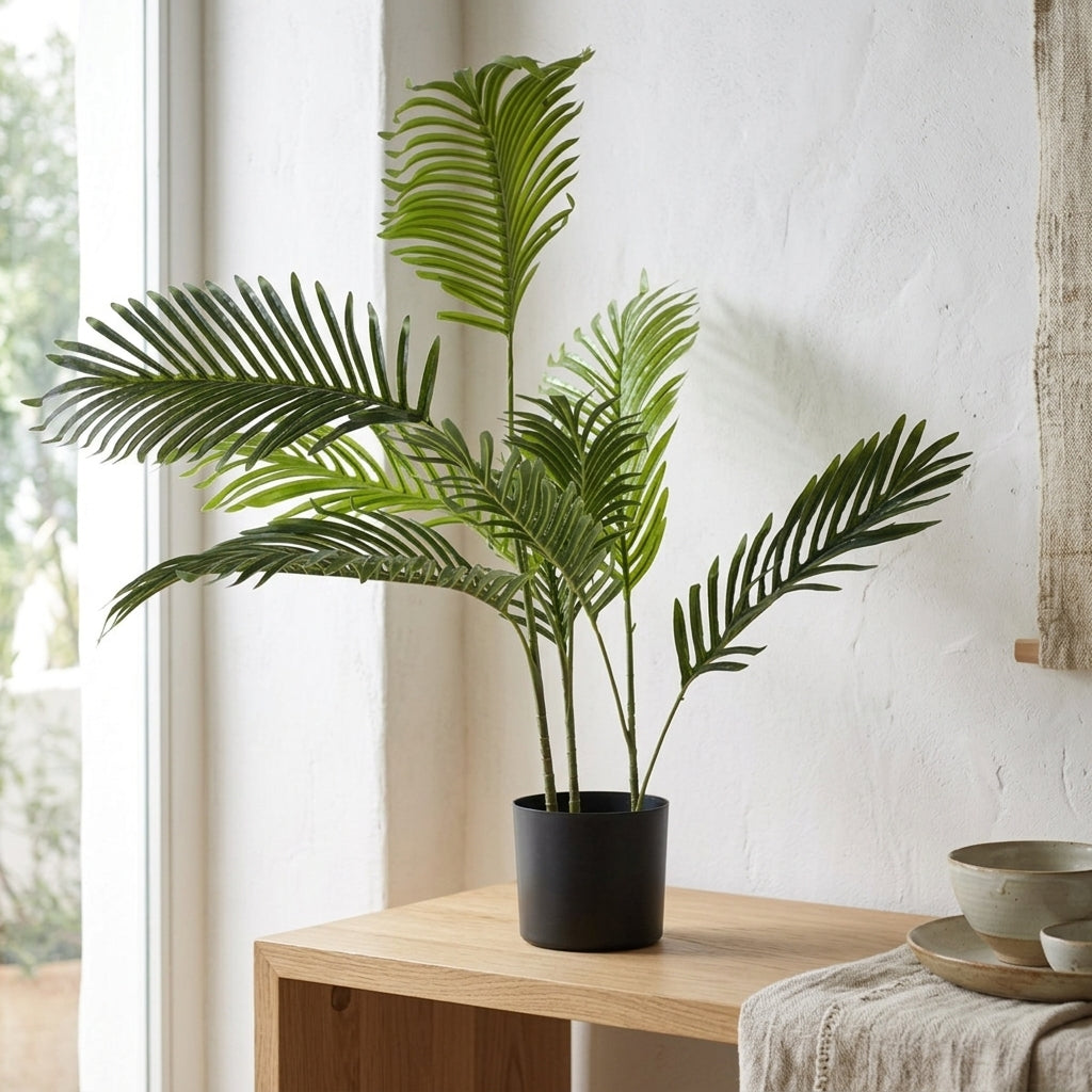 Τεχνητό φυτό Palm Tree για boho chic εσωτερική διακόσμηση - λεπτομέρεια προϊόντος