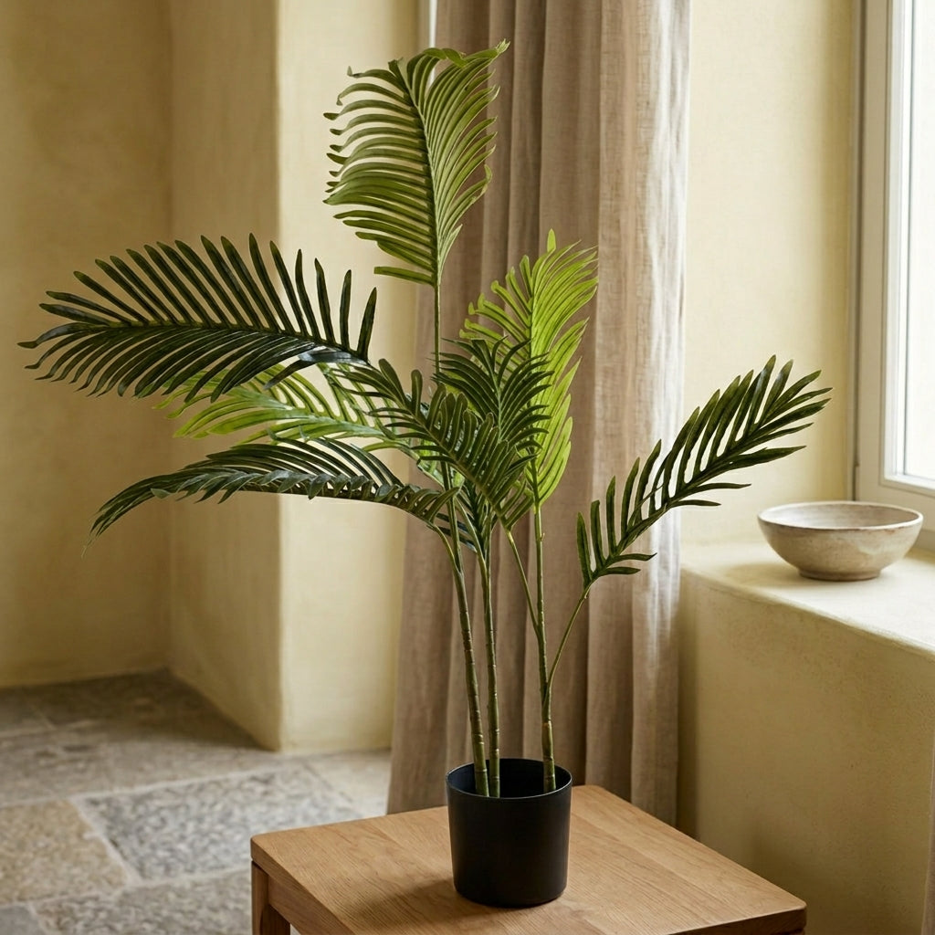 Τεχνητό φυτό Palm Tree για boho chic εσωτερική διακόσμηση - λεπτομέρεια προϊόντος