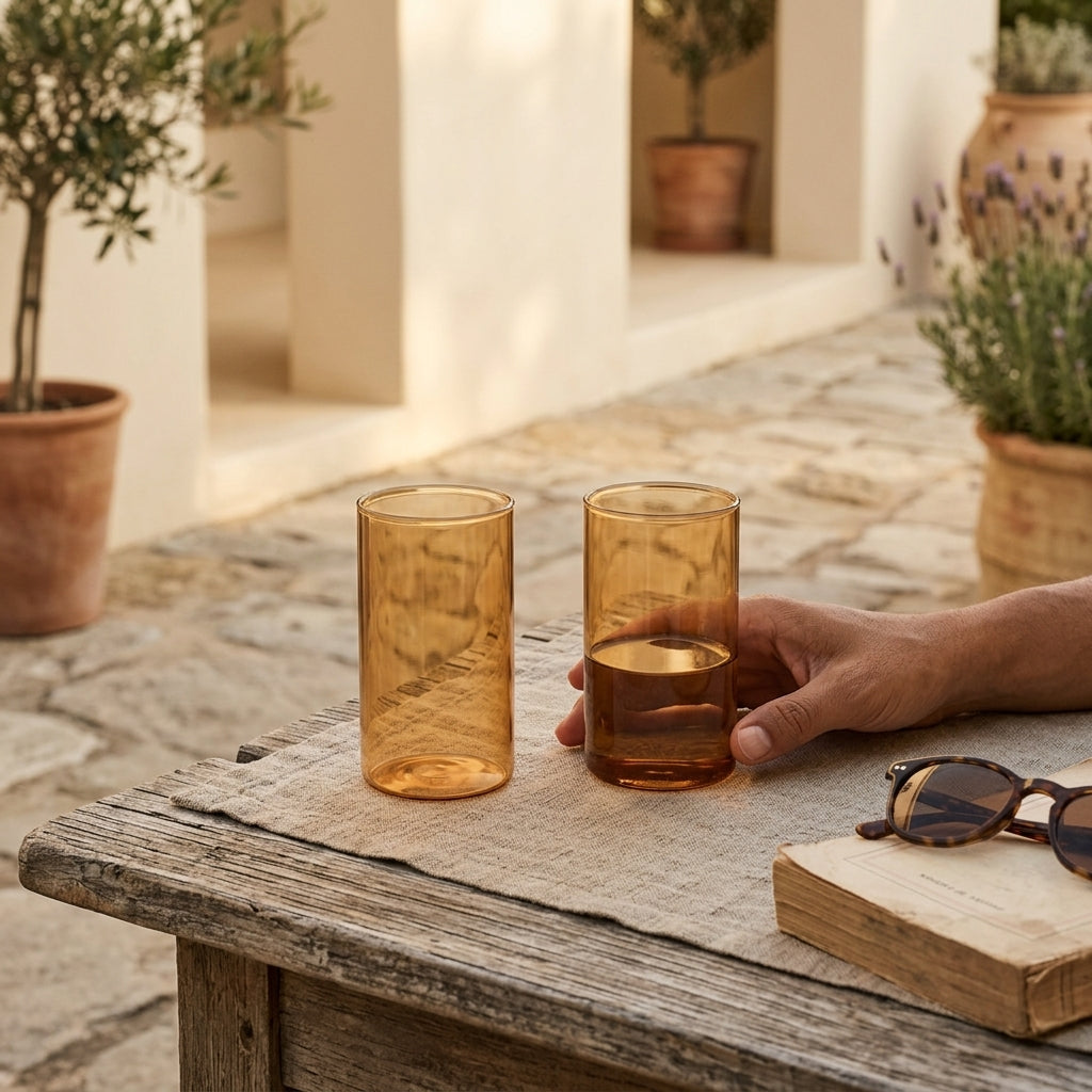 Σετ ποτήρια νερού Romane για warm minimal τραπέζι και φιλοξενία - λεπτομέρεια προϊόντος