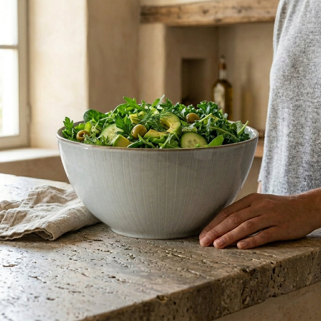 Κεραμικό μπολ σαλατιέρα Basic Nature για earthy elegant table styling - λεπτομέρεια προϊόντος