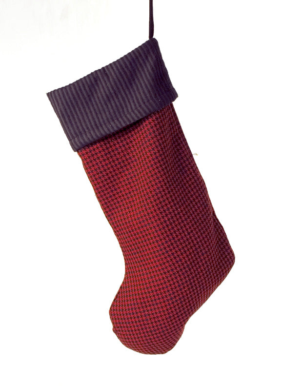 Χριστουγεννιάτικη κάλτσα καρώ κόκκινο