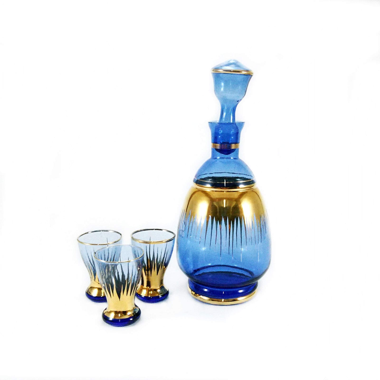 Σετ μπουκάλι με 3 ποτήρια του λικέρ-IDEE ANTIQUES-IDEE | Home & Living Concept Store