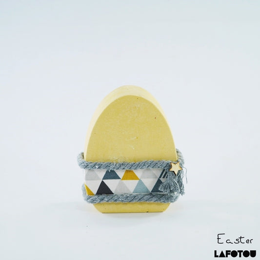Αυγό διακοσμητικό από τσιμέντο κίτρινο small